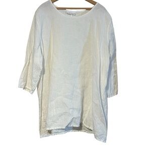 Bryn Walker 100% Linen Tunic Top Size Large Made In USA Women’s